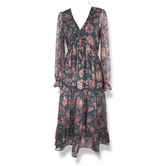 Midi Dress M 8-10 Pine Paisley - Picture 5 of 7